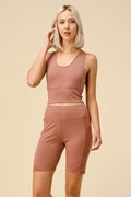 Thumbnail of SOLID ACTIVE CROP TANK TOP and BIKER SHORT SET