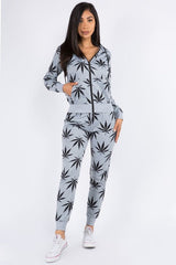 cannabis two piece hoodie jogger pants set