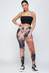 Textured Butt lifted Tie dye print legging