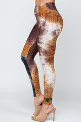 Textured Butt lifted Tie dye print legging