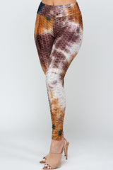 Textured Butt lifted Tie dye print legging