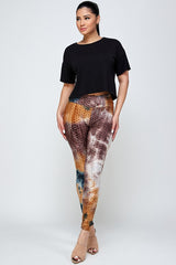 Textured Butt lifted Tie dye print legging