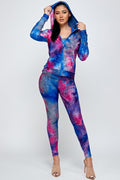 Thumbnail of Adult 3PCS Tie Dye Zip Up Hoodie  Leggings Set