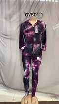 Thumbnail of Adult 3PCS Tie Dye Zip Up Hoodie  Leggings Set