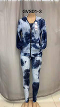 Thumbnail of Adult 3PCS Tie Dye Zip Up Hoodie  Leggings Set