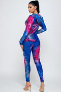 Thumbnail of Adult 3PCS Tie Dye Zip Up Hoodie  Leggings Set