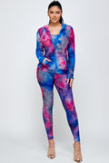 Thumbnail of Adult 3PCS Tie Dye Zip Up Hoodie  Leggings Set