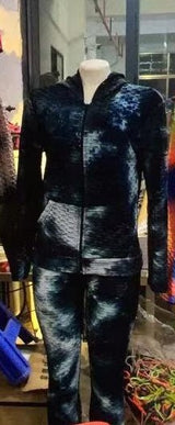 Adult 3PCS Tie Dye Zip Up Hoodie  Leggings Set