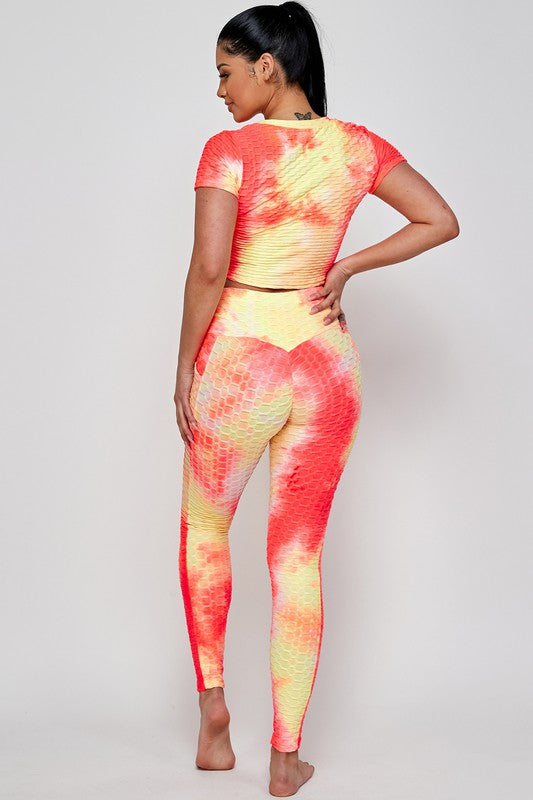 Tie Dye Crop Top  and Activewear Leggings set