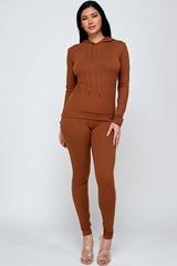 TWO PIECE SOLID HOODIE SET