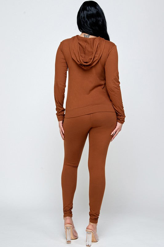 TWO PIECE SOLID HOODIE SET