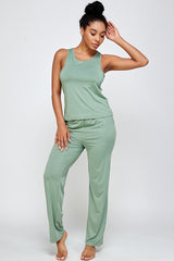 Racerback Tank with Straight Fit Pants Lounge Set