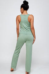 Racerback Tank with Straight Fit Pants Lounge Set