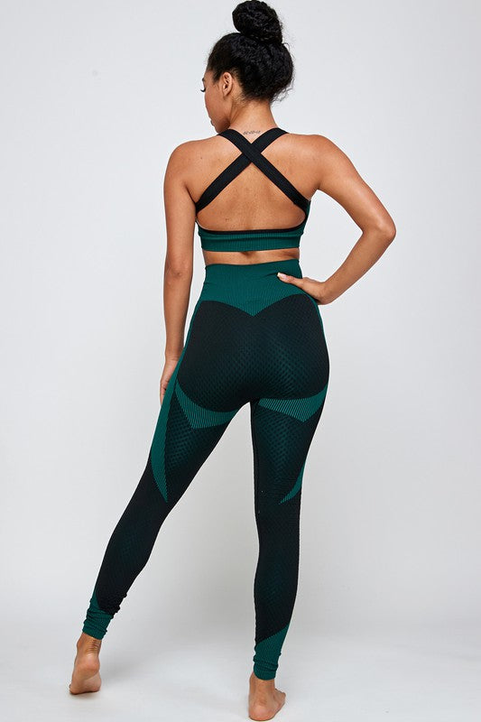 Cross Back Sports Bra Activewear pants Set