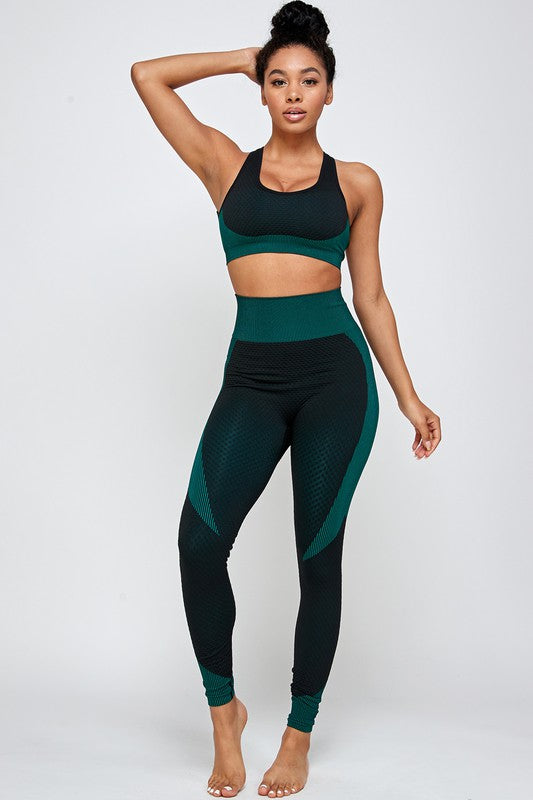 Cross Back Sports Bra Activewear pants Set