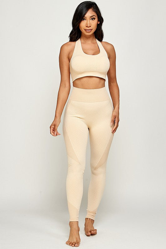 Cross Back Sports Bra Activewear pants Set