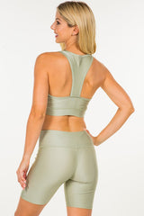 SHEEN FINISH SPORTS BRA and BIKER SHORT SET