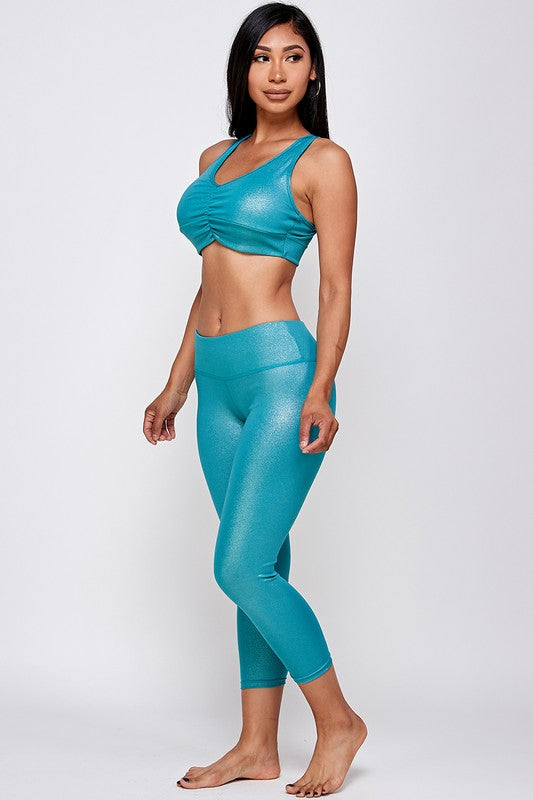 METALIC RADIANCE BRA WITH LEGGING SET