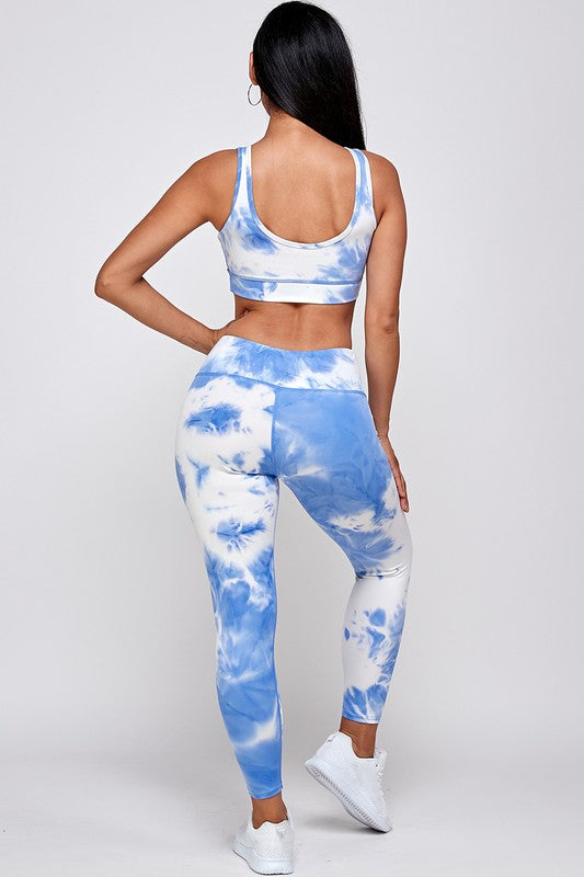 CLOUD TIE DYE SPORTS BRA AND  LEGGING SET
