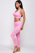Thumbnail of TONAL SHEER MESH RUCHED SPORTS BRA   LEGGING SET