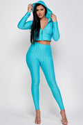 Thumbnail of ACTIVE CROP ZIP UP HOODIE TOP AND LEGGING SET