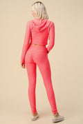 Thumbnail of ACTIVE CROP ZIP UP HOODIE TOP AND LEGGING SET