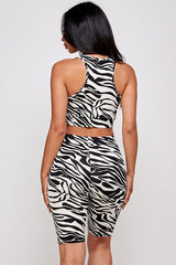 Animal print TWO  piece BIKER SHORT  set