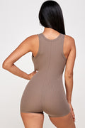 Thumbnail of Solid textured romper with bodycon fit