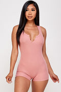 Thumbnail of Solid textured romper with bodycon fit