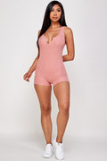 Thumbnail of Solid textured romper with bodycon fit