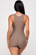 Thumbnail of Solid textured romper with bodycon fit
