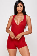 Thumbnail of Solid textured romper with bodycon fit