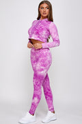 Thumbnail of Tie Dye Cropped Hoodie with  Leggings Set