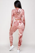 Thumbnail of Tie Dye Cropped Hoodie with  Leggings Set