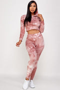 Thumbnail of Tie Dye Cropped Hoodie with  Leggings Set