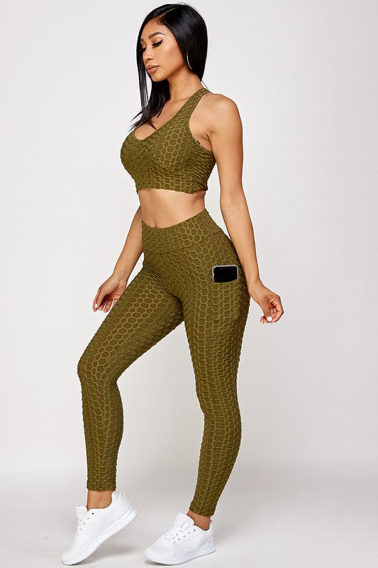 CONJUNTOS DE TOP CON SUJETADOR Y MALLAS LEVANTA GLÚTEOS