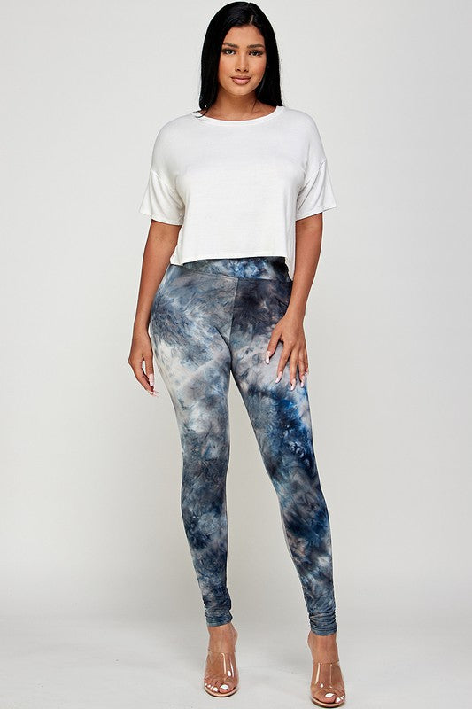High Waist Tie Dye Brushed Leggings