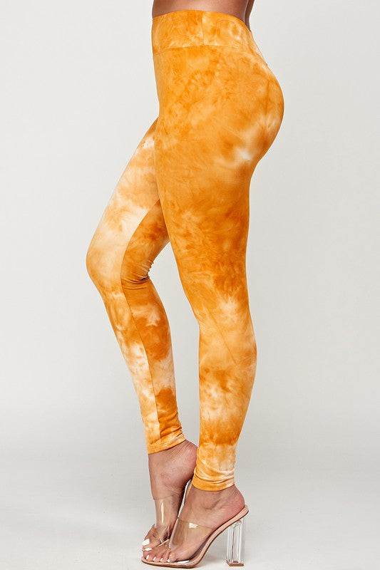 High Waist Tie Dye Brushed Leggings