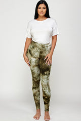High Waist Tie Dye Brushed Leggings
