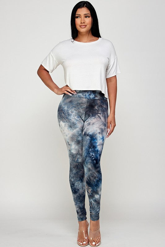 High Waist Tie Dye Brushed Leggings