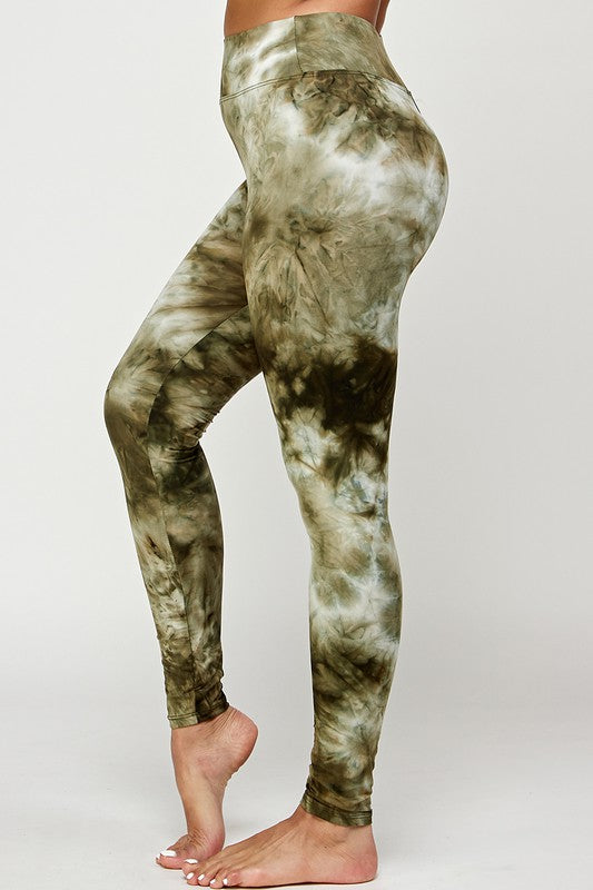 High Waist Tie Dye Brushed Leggings