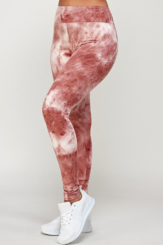 High Waist Tie Dye Brushed Leggings