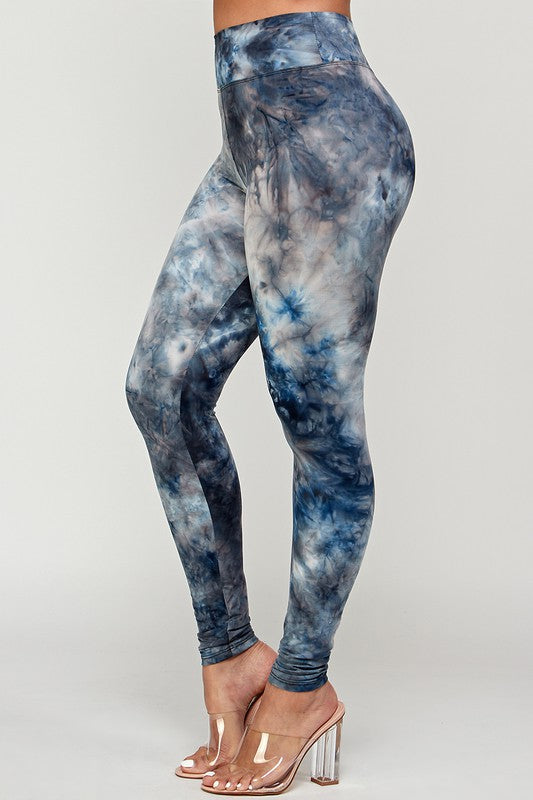 High Waist Tie Dye Brushed Leggings