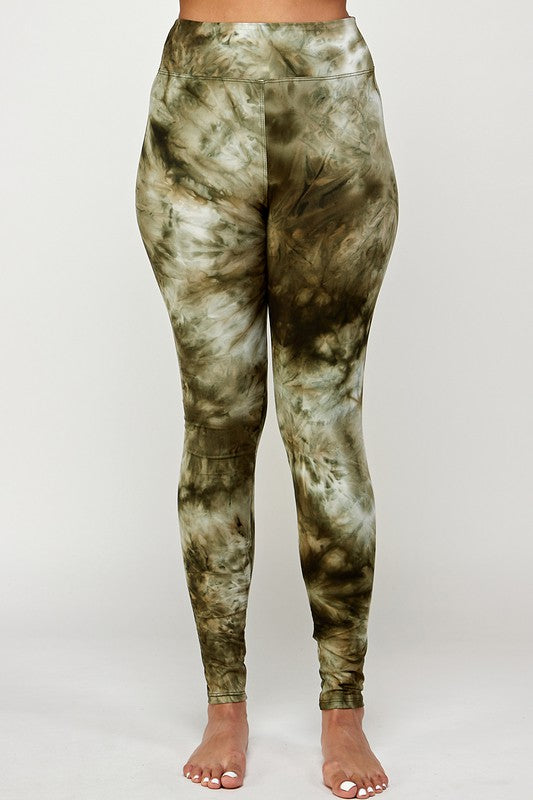 High Waist Tie Dye Brushed Leggings