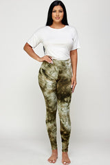 High Waist Tie Dye Brushed Leggings
