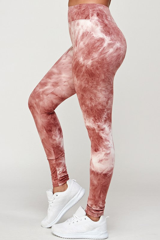 High Waist Tie Dye Brushed Leggings