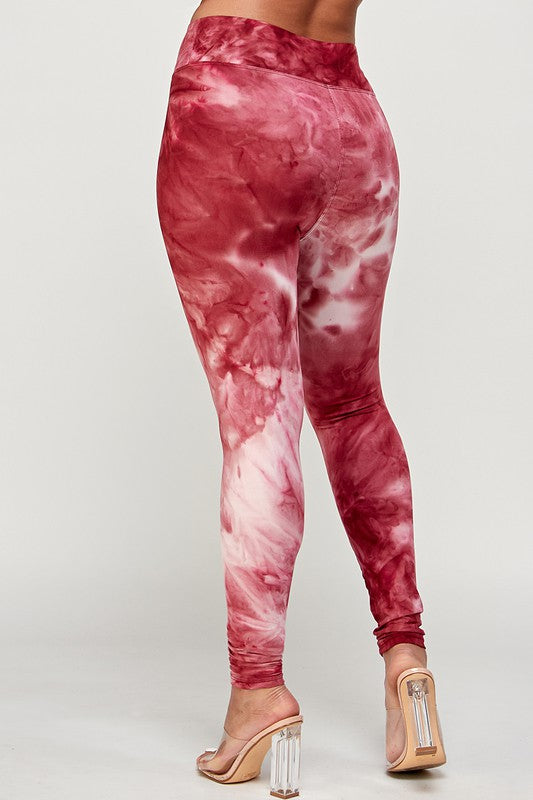 High Waist Tie Dye Brushed Leggings