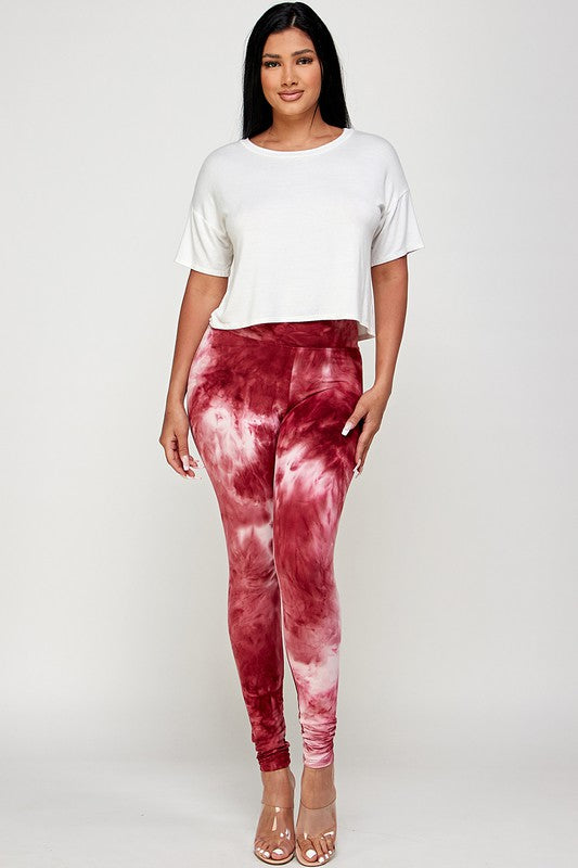 High Waist Tie Dye Brushed Leggings