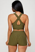 Thumbnail of Textured Crop Top AND  Activewear short set
