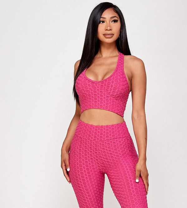 CONJUNTOS DE TOP CON SUJETADOR FRENTE Y PANTALONES CORTOS DE MOTORISTA